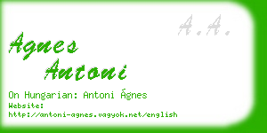 agnes antoni business card