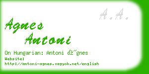 agnes antoni business card